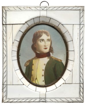 Miniature on parchment, Napoleon Bonaparte - French school (19th century).