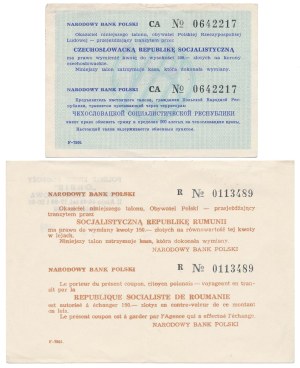 Bon de transit NBP pour la Tchécoslovaquie et la Roumanie, 150 et 200 zloty - set (2pcs)