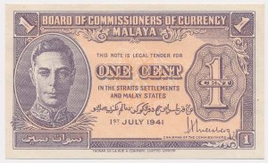 Malaisie, 1 cent 1941