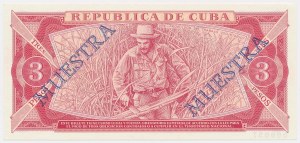 Cuba, MUESTRA 3 Pesos 1984