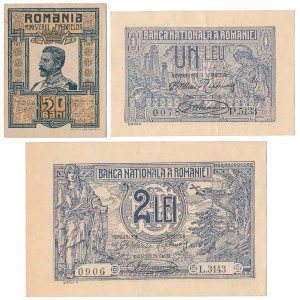 Rumunia, 50 Bani, 1 i 2 Lei 1917-1920 - zestaw (3szt)