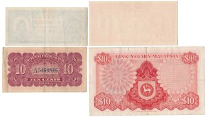 Chine, Hong-Kong et Malaisie set de billets 1934-1976 (4pc)