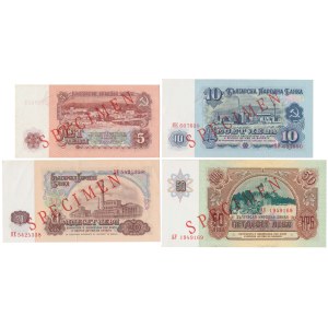 Bułgaria, 5 - 50 Leva 1974-1990 - SPECIMEN - zestaw (4szt)