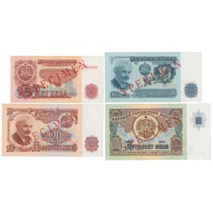Bułgaria, 5 - 50 Leva 1974-1990 - SPECIMEN - zestaw (4szt)
