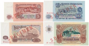 Bulgaria, 5 - 50 Leva 1974-1990 - SPECIMEN - set (4pcs)