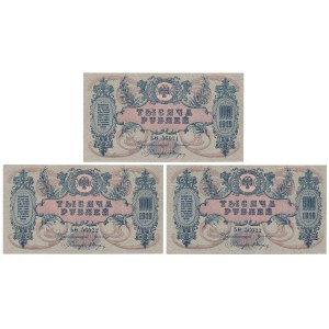 Rosja Południowa, 1.000 Rubli 1919 - zestaw (3szt)