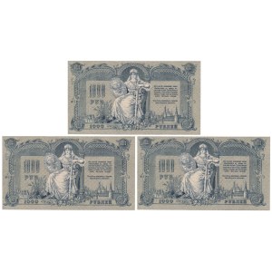 Rosja Południowa, 1.000 Rubli 1919 - zestaw (3szt)