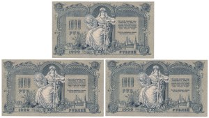 South Russia, 1,000 Rubles 1919 - set (3pcs)