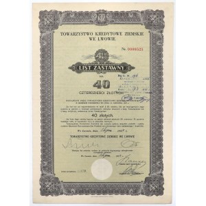 Lwów, TKZ, 4.5% List zastawny 40 zł 1934