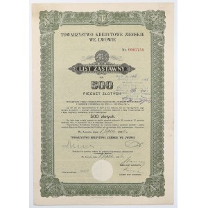 Lwów, TKZ, 4.5% List zastawny 500 zł 1934