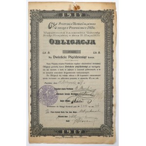 Piotrków, 6% Pożyczka Trybunalskiego miasta, Obligacja 250 koron 1918