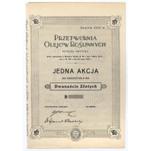 Przetwórnia Olejów Roślinnych, 12 złotych 1926