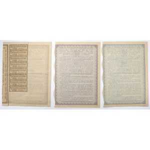 5% Poż. Konwersyjna, Obligacje 10, 50 i 100 zł 1924 - KOMPLET (3szt)
