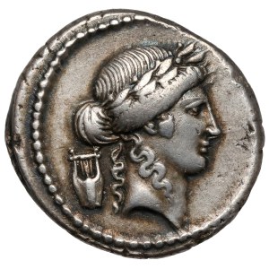 Republika, P. Clodius M. f. Turrinus (42 p.n.e.) Denar