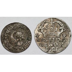 Zygmunt III Waza, Szeląg 1625 i Grosz 1623 - zestaw (2szt)