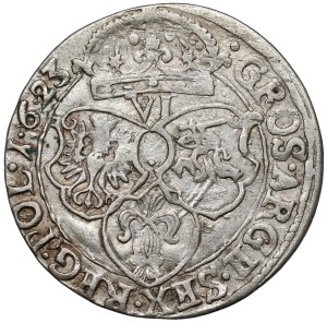 Zygmunt III Waza, Szóstak Kraków 1623 - date dans la bordure