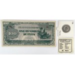 Kopia próby 1 złoty, medalik i banknot 100 rupees - zestaw (3szt)