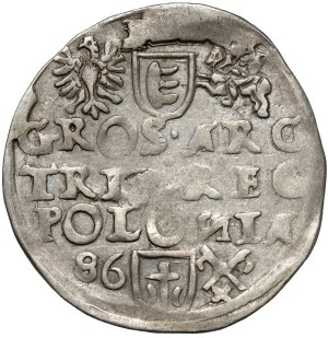 Stefan Batory, Trojak Poznań 1586 - avec ERROR - très rare