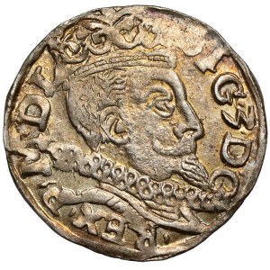 Zygmunt III Waza, Trojak Lublin 1597 - monogram - piękny