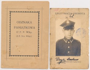 Badge Legitimation, 55th Infantry Regiment and Personal Legitimation - Cpl. Drajer Czeslaw.