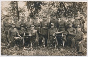 Photographie de soldat - photographie de groupe - Ordre des Virtuti Militari et mitrailleuses lourdes [CKM].