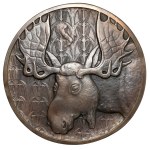 Niezrealizowany projekt 2 złote 1957 Łoś - modele awersu i rewersu (2szt)