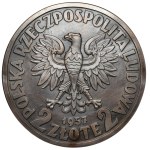 Niezrealizowany projekt 2 złote 1957 Łoś - modele awersu i rewersu (2szt)