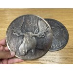 Niezrealizowany projekt 2 złote 1957 Łoś - modele awersu i rewersu (2szt)