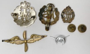 UK, RAF buttons and badges - Royal Air Force and others - set (7pcs)