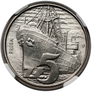 Próba NIKIEL 5 złotych 1958 - Statek Waryński