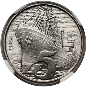 NIKIEL 5 zloty échantillon 1958 - navire 