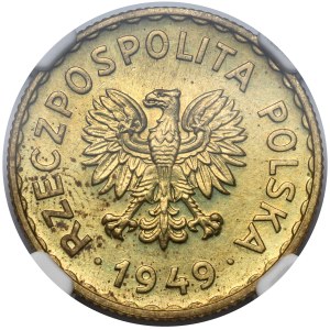 Próba MOSIĄDZ 1 złoty 1949 - BEZ napisu PRÓBA