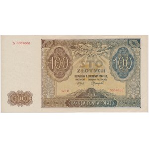 100 złotych 1941 - D - 0009666 - niski numer