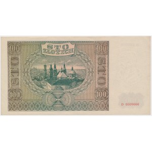 100 złotych 1941 - D - 0009666 - niski numer