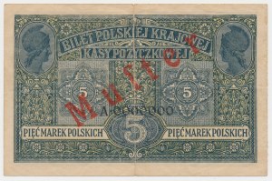 MUSTER General 5 mkp 1916 first issue ...Tickets - double-sided