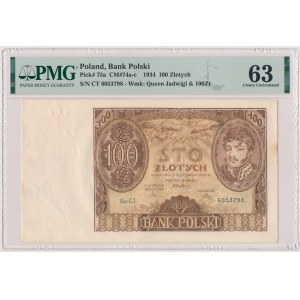 100 złotych 1934 Ser. C.T. - kropka między literami serii