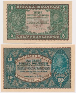 5 et 10 mkp 1919 August - set (2pc)