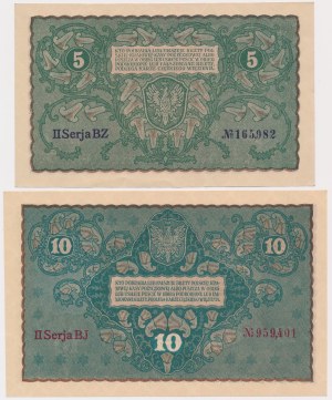 5 et 10 mkp 1919 August - set (2pc)