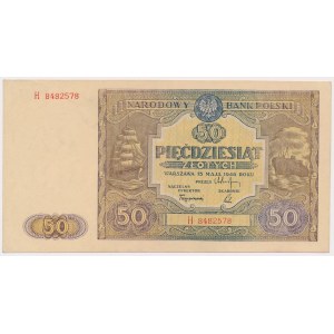 50 złotych 1946 - H - duża litera