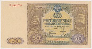 50 zloty 1946 - H - lettre majuscule