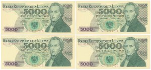 PLN 5,000 1982 - CF - set (4pcs)