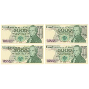 5.000 zł 1988 - CT - zestaw (4szt)