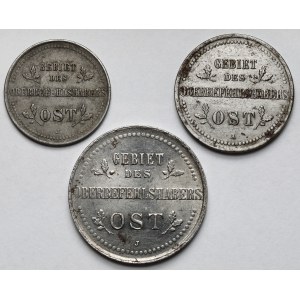 Ober-Ost. 1-3 kopiejki 1916-A i J, Berlin i Hamburg - zestaw (3szt)