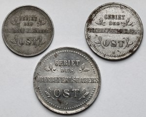 Ober-Ost. 1-3 kopecks 1916-A et J, Berlin et Hambourg - set (3pcs)