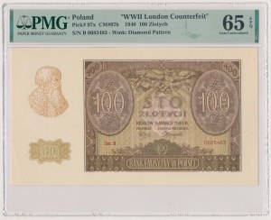 100 zloty 1940 - Ser.B - Falsification of ZWZ