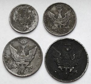 Kingdom of Poland, 1 - 20 fenigs 1917-1918 - set (4pcs)