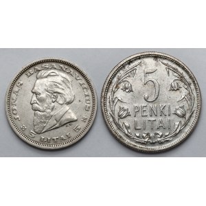 Litwa, 5 litai 1925-1936 - zestaw (2szt)