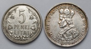 Lituanie, 5-10 litas 1925-1936 - set (2pcs)