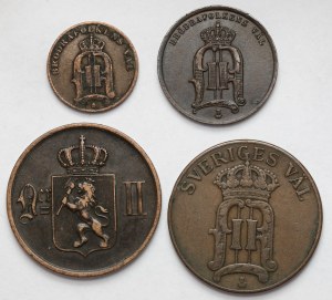 Suède et Norvège, 1-5 minerai 1875-1906 - set (4pc)