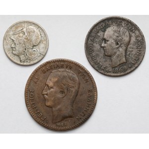 Grecja, 5-50 lepta 1869-1926 - zestaw (3szt)